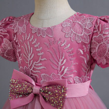 Prinzessinnenkleid für Mädchen, weiß, Größe 4-6, mit Puffärmeln