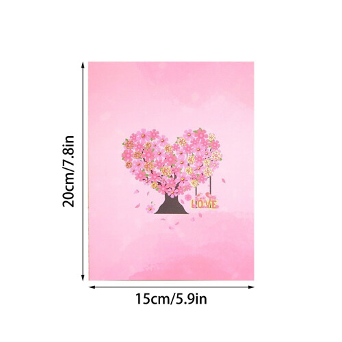 Valentinstags-3D-Kirschblüten-Grußkarte 2
