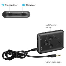 2 in 1 Stereo APTX Wireless Aux Audio Receiver 3.5mm Jack RCA Car Adapter Transmitter for TV PC Speaker Stereo System