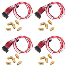 4X 3D Printer Extruder Assembled Mk8 Hot End for 3 / 3 Pro with Aluminum Heating Block, 1.75mm, 0.4mm Nozzle