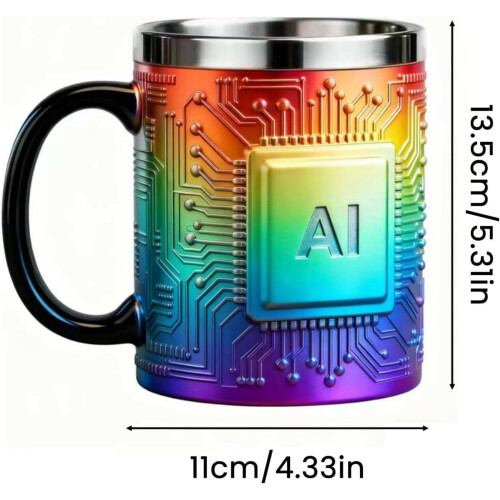 Edelstahl-Kaffeebecher, wärmeisolierend, 12 oz, Silber 2