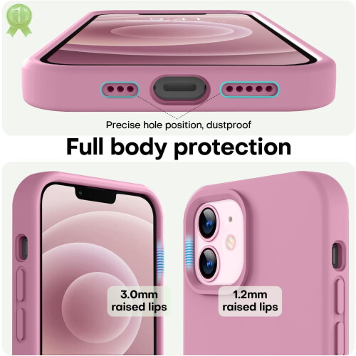 Silicone iPhone 12 and 12 Pro Case Lavender Purple 6.1 inch 2