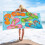 Serviette de plage en microfibre velours double face 70 x 140 cm 2