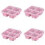 Boîte à bento rose à 4 compartiments, étanche et réutilisable (4 pièces) 2