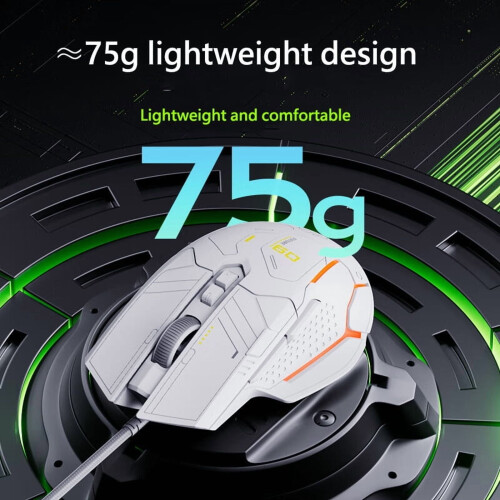 Ενσύρματο ποντίκι παιχνιδιών Inphic PG975g12800DPI6 κουμπιών RGB 2