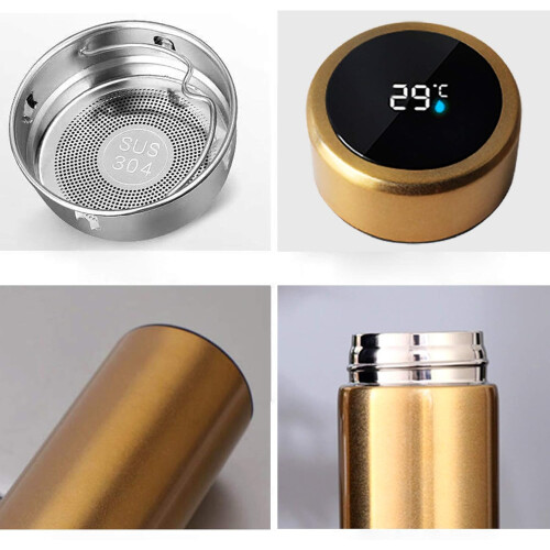 Garrafa de água de aço inoxidável com visor de temperatura LED 1
