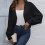 Women's Knit Cardigan Sweater Flared Long Sleeve Open Front 3