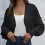 Women's Knit Cardigan Sweater Flared Long Sleeve Open Front 4