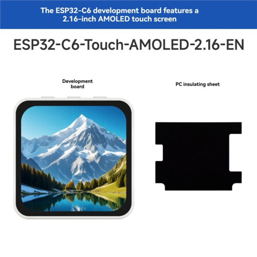 Waveshare ESP32-C6 2.16inch AMOLED Display AI Development Board Without Battery 480x480 TouchScreen for DeepSeek 2