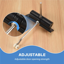 Door Closer Household Black Belt Wheel Adjustable Automatic Door Closing Light Zinc Alloy Spring Door Closer