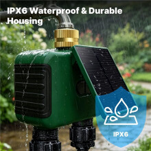 Tuya WiFi Solar Dual Zone Water Sprinkler Timer 2 Outlet Valve Controller APP Remote Voice Watering Timer US