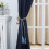 Xeyise1Pc Σχοινί περιτύλιξης σπιτιού με γραμμές παραθύρων, κουρτίνες δωματίου με 4