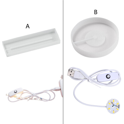 Silikon LED-lysdisplaybase Rund Firkantet USB DIY-sett 1