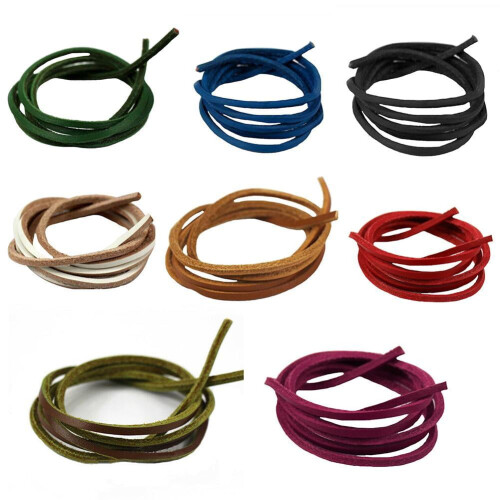 Rawhide Leather Shoelaces Unisex 1 Pair Thin 2