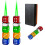 LED-lysende terninglighter vindtæt, genopfyldelig, grøn 9,3 cm 8