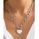 Chunky Heart Necklace for Women Non-Tarnish Silver Beaded 4