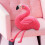 Flamingo pluche knuffelkussen, wasbaar, klein 7