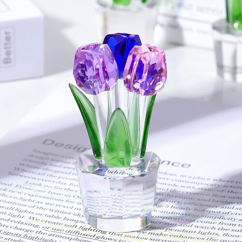 Crystal Tulip Figurine with Vase 1 Piece 2