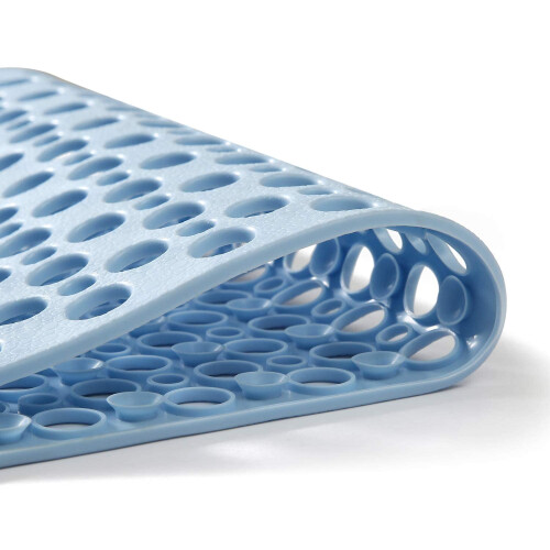 Antislip badmat/douchemat van TPE, blauw, 35x16 inch 1