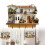 Ξύλινος γάντζος διακόσμησης Sunflower Cottage με 4 μεταλλικούς γάντζους 3