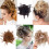 Extensión de moño de cabello sintético, rizada, elástica, scrunchie 7