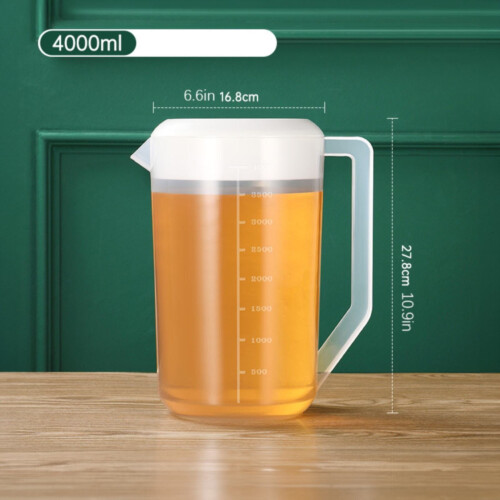 Pichet en plastique avec couvercle, grande capacité 2,5 L 2