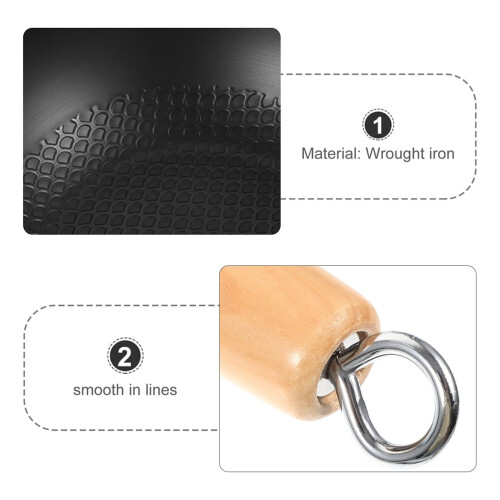 Mini uncoated iron wok pan 1 piece 2