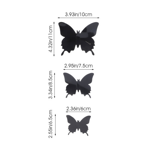 Autocolant de perete fluture negru decorațiune de nuntă 12 buc 1