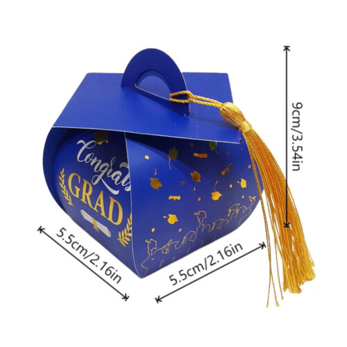 Graduation Hat Candy Box Bronzing Doctor Theme 10 pcs 2