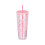 Transparenter, tragbarer 24-oz-Trinkbecher mit Schleifenmuster 2