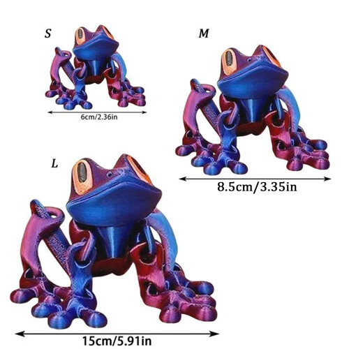 3D-printet magnetisk frølegetøj blågrøn gradient 2 tommer 2