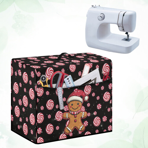 Gingerbread Man Sewing Machine Cover Xmas Candy Design 2