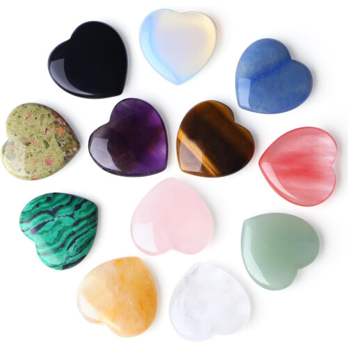 Conjunto de Pedras de Cristal Natural – Coração Lua Ponta Única 2