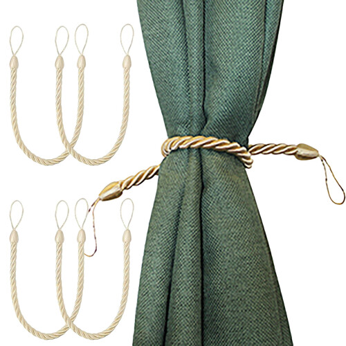 Cotton Rope Curtain Tiebacks Boho Style Pack of 4 1