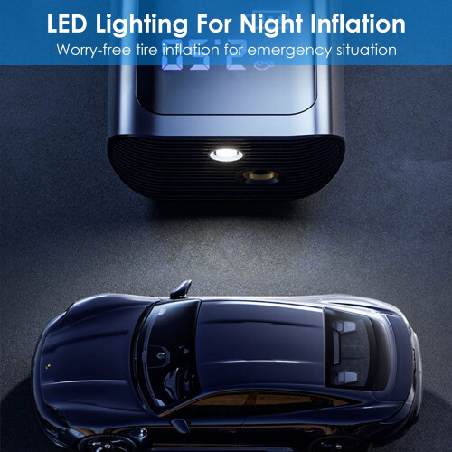 Portable Corded Air Compressor with LED Light for Cars 1