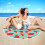 AuroraX Portable Round Beach Blanket 60x60 inch Sandproof 3