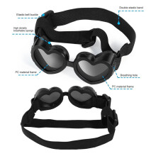 Sonnenbrille für Kleine Hunderassen, UV-Schutz mit Verstellbarem Riemen, Herzförmige Schutzbrille für Wasserdicht, Winddicht