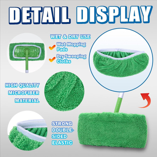 Mop Pads Compatible with Sweeper Mop Microfiber 2 Pack 2