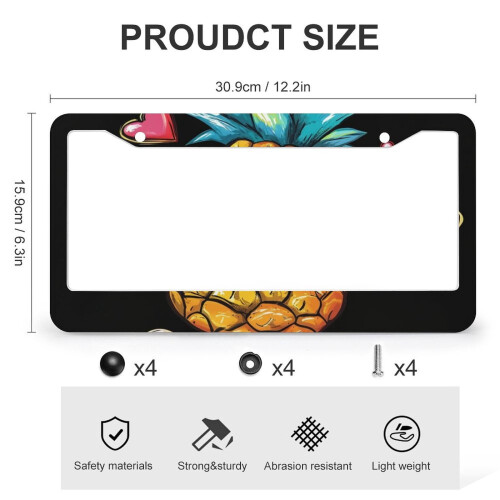 Pineapple License Plate Frames Aluminum 2-Pack 2