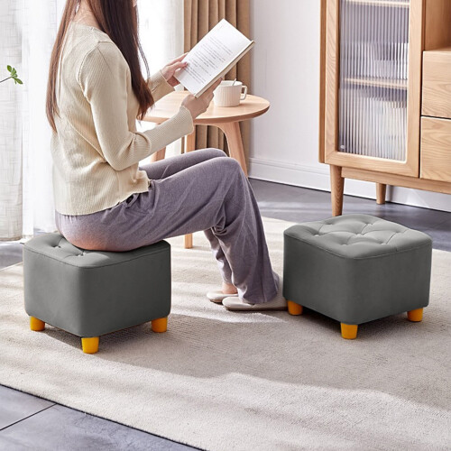 Petit tabouret ottoman confortable, assise basse, 1 pièce 1