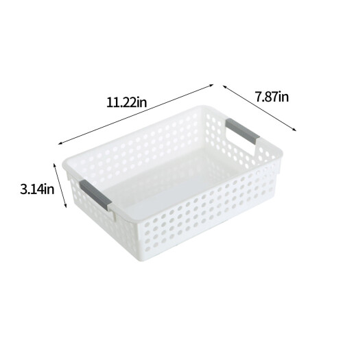 Witte plastic wasmand met handvat (1 stuk) 2