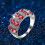 Diamond Ring Geometric Double Row Full Zircon Size 6-10 3
