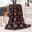 Red Game Controller Pattern Flannel Throw Blanket 40x50 2