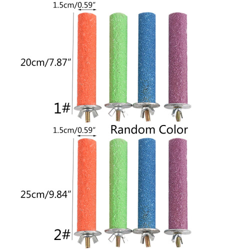 Bird perch stand with beak and paw grinding surface for 2