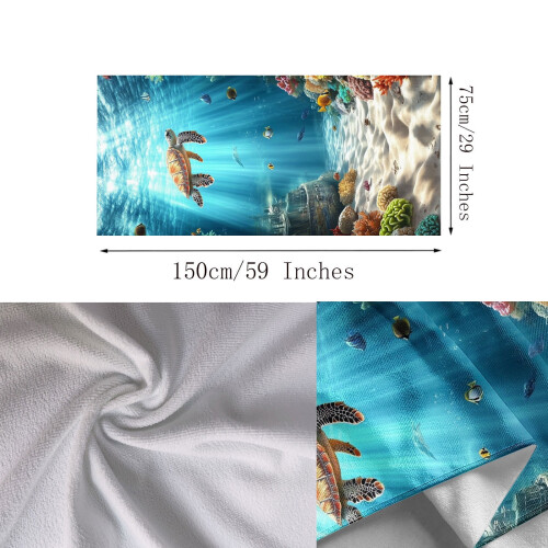 Toalha de praia infantil com estampa de desenho animado, macia e absorvente, 76 x 152 cm (30 x 60 polegadas). 2