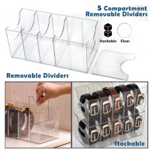 2 Pcs Belt Organizer,Acrylic Belt Organizer for Closet with Removable Dividers 5 Compartments & Handles Drawer