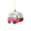 WJSXC Christmas Cabin Tree Pendant Red White 1pc 2