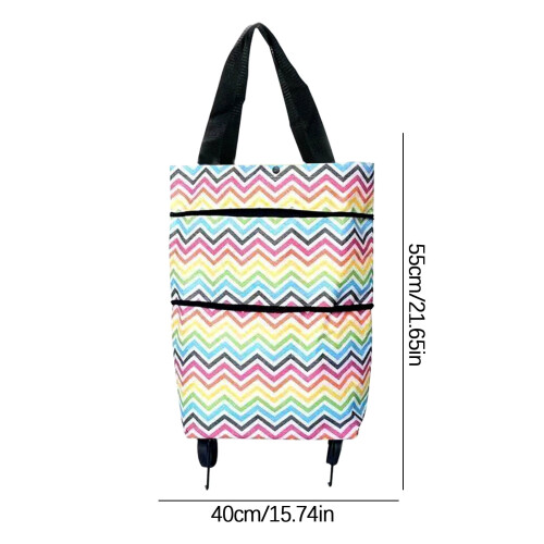 Portable Shopping Wheel Bag Telescopic Roller 30L Foldable 2