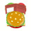 Women's PU Leather Coin Wallet Burger Shape Small Card 2