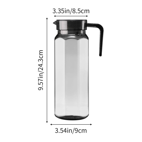 Pichet en verre avec couvercle gris 1,5 L 1